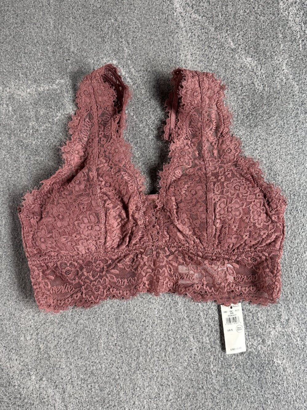 NWT Aerie 32C, 34A, 34B Eyelash Lace Plunge Bralette Racerback Adjustable Straps - Picture 6 of 13